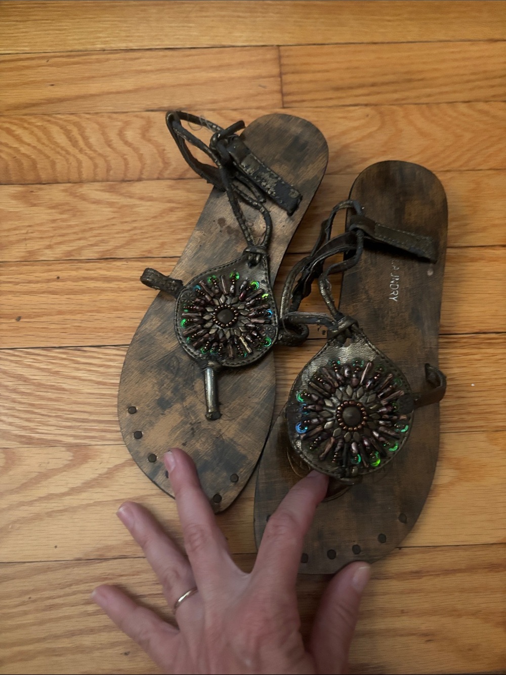 Chinese Laundry Rustic Weathered Lace Up Sandals